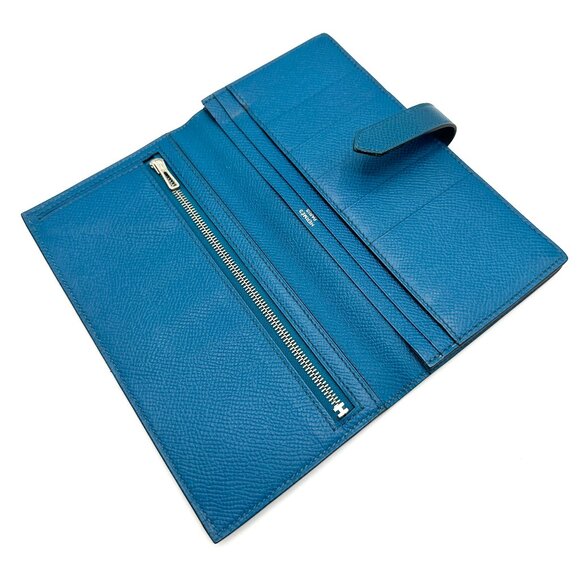 Hermes Blue Epsom SHW Bearn Wallet - Picture 6 of 8